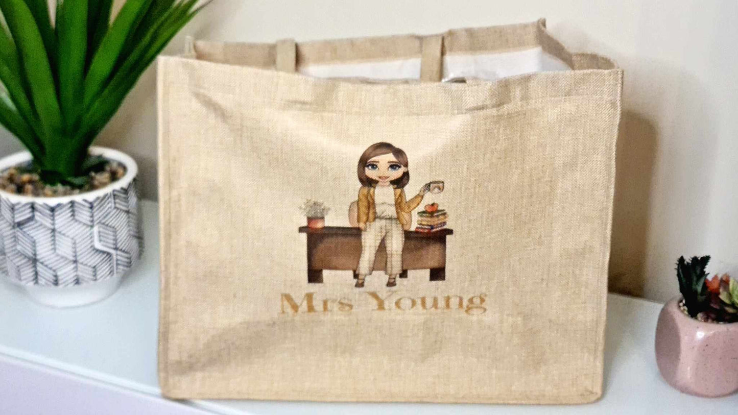 Personalised canvas tote bag