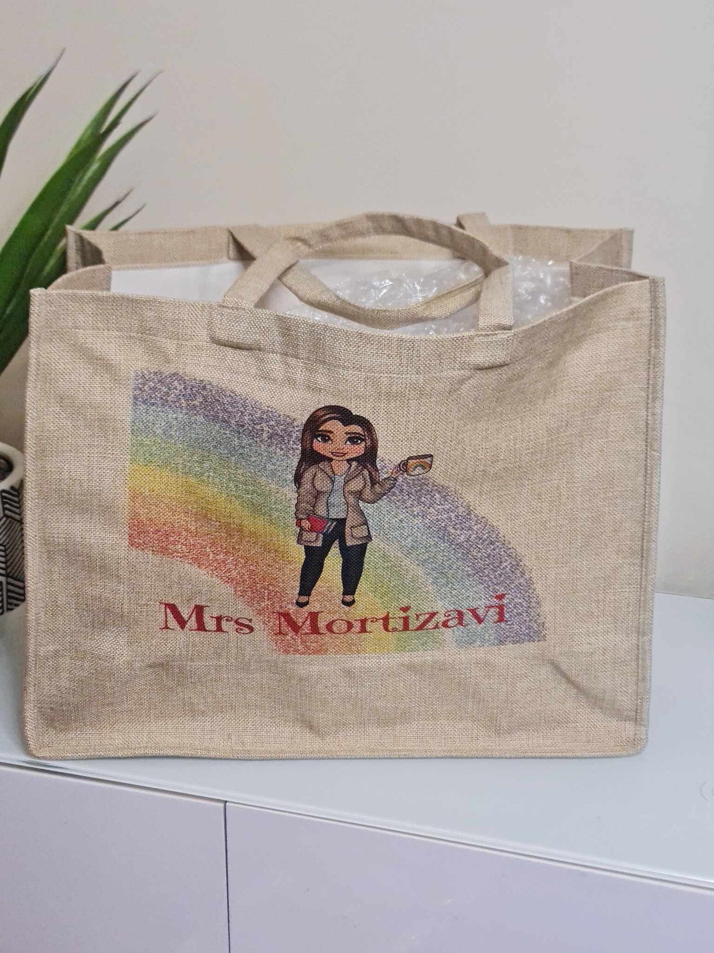 Personalised canvas tote bag