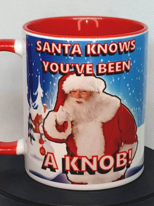 Santa knows you've been a knob Mug