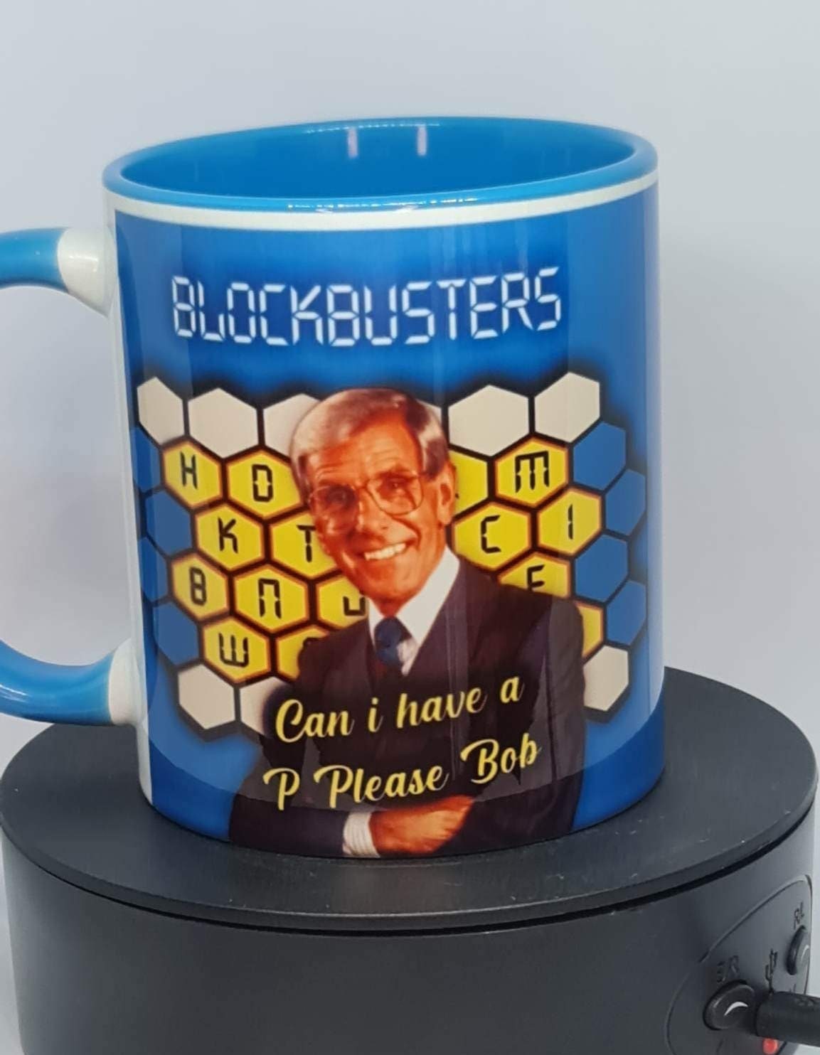 Blockbuster, Bob Holness  television, retro tv, quiz show mug