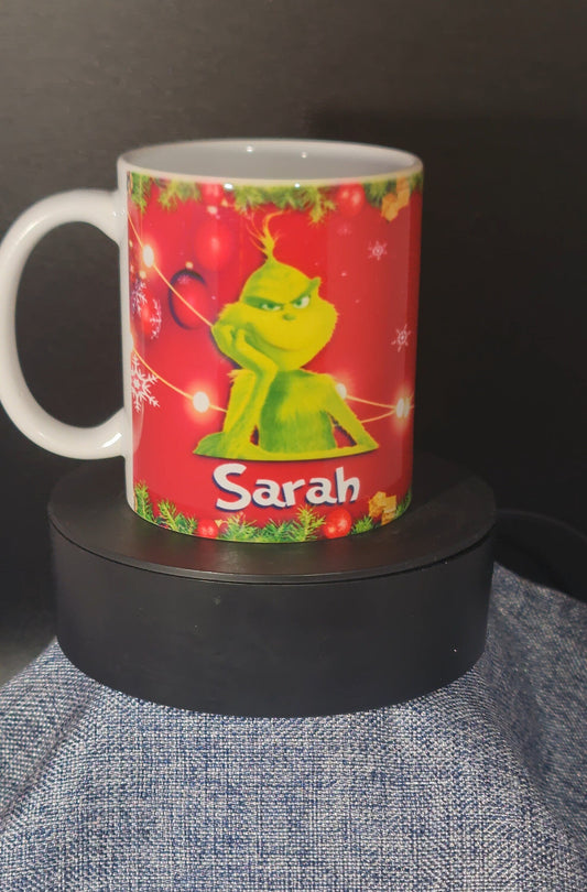 Personalised Grinch Christmas Mug