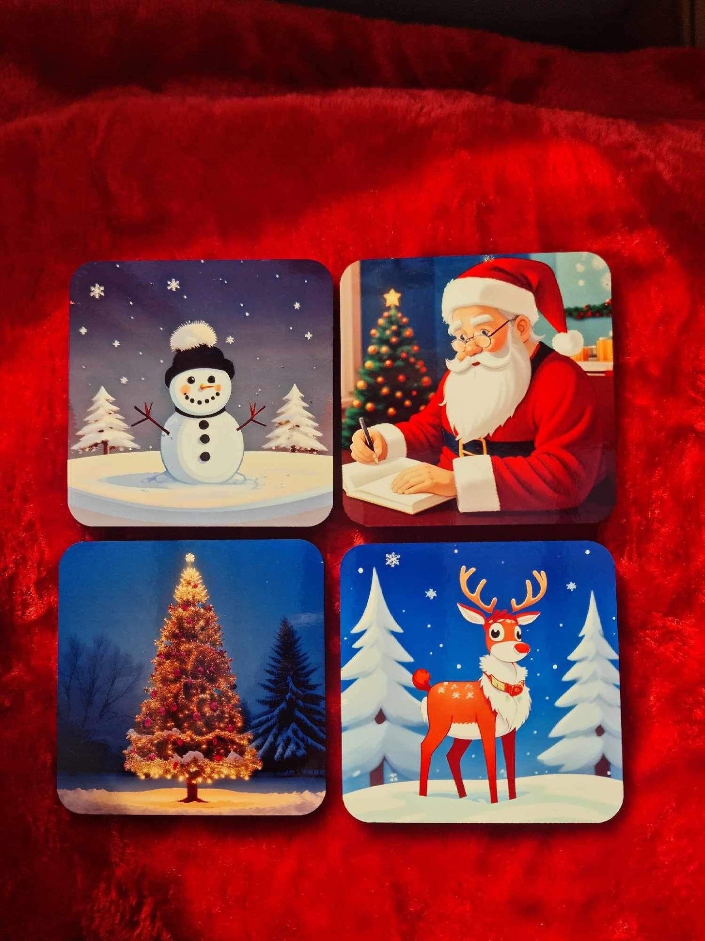 Set of 4 Christmas coasters