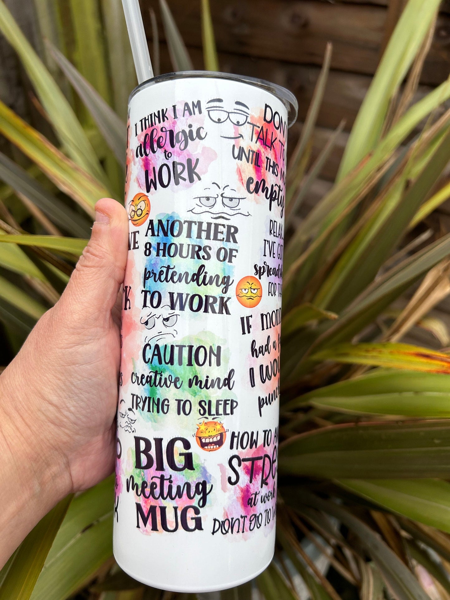 20oz quotes tumbler and straw