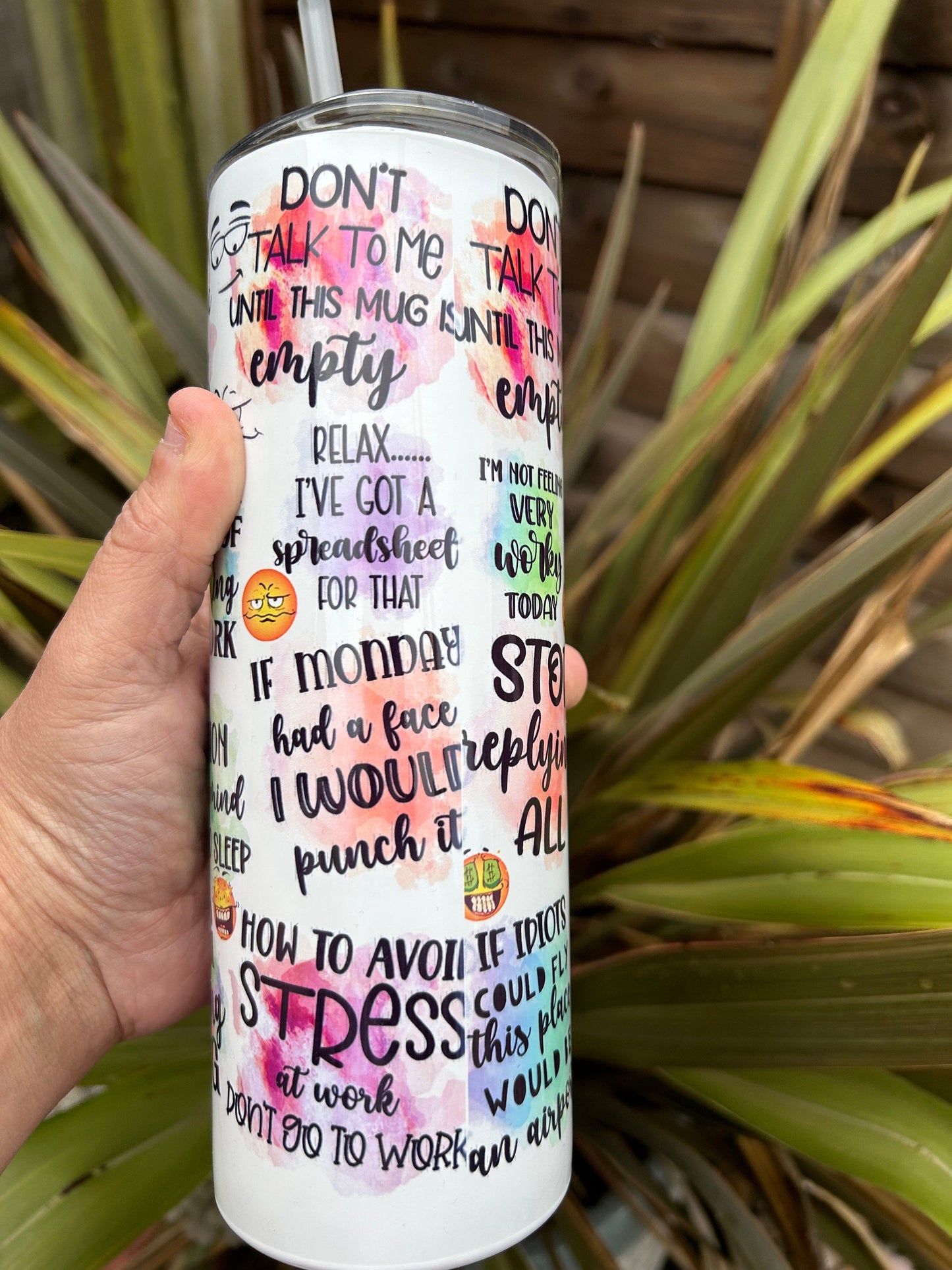 20oz quotes tumbler and straw
