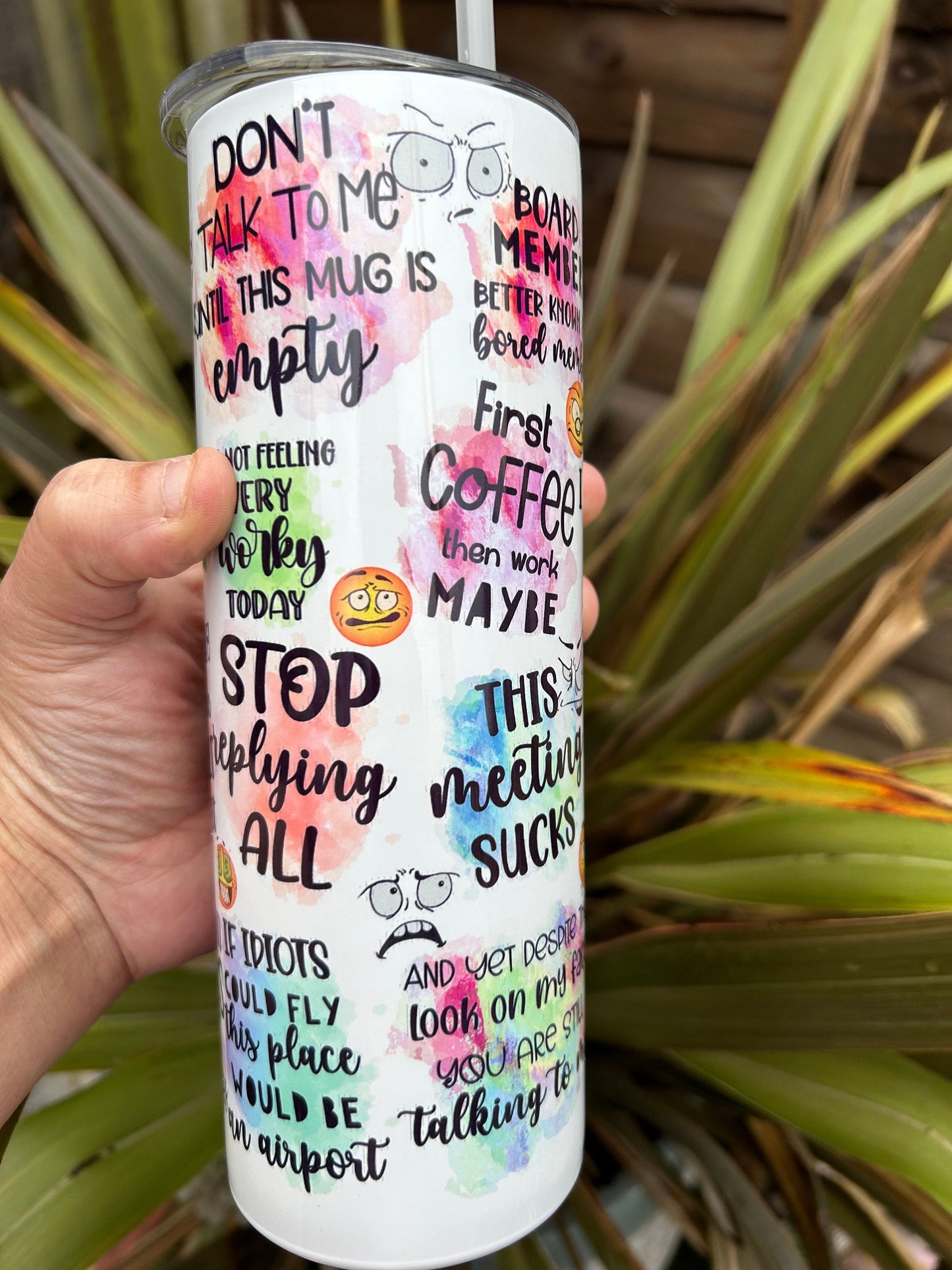 20oz quotes tumbler and straw