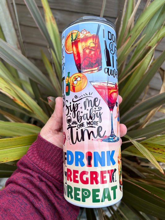 20oz Funny Alcohol  tumbler and straw