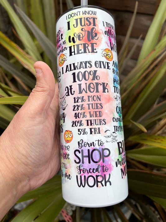 20oz quotes tumbler and straw