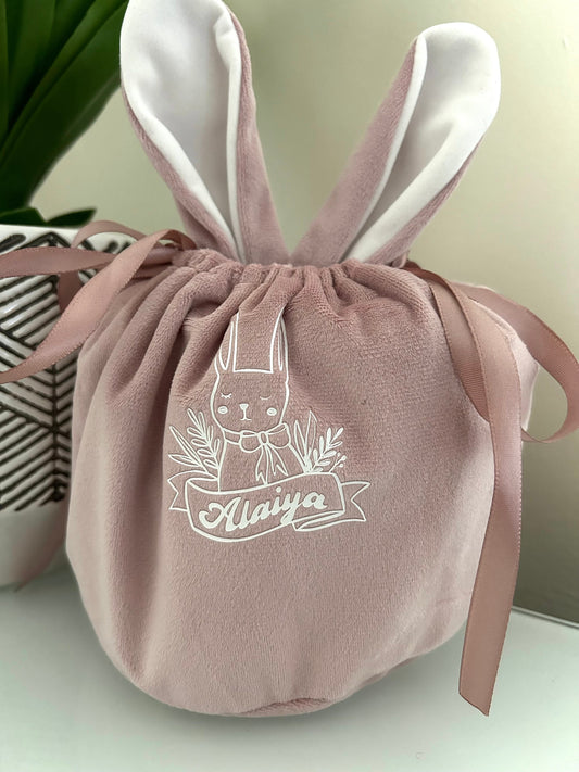 Personalised easter  velvet bag