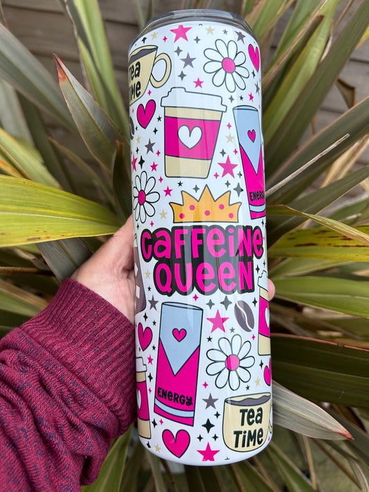 20oz Caffeine Queen  tumbler and straw