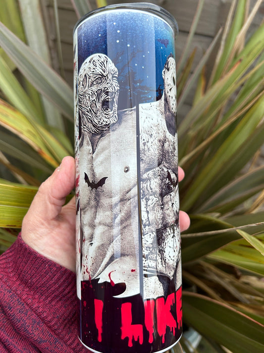20oz I Like Bad Boys tumbler and straw