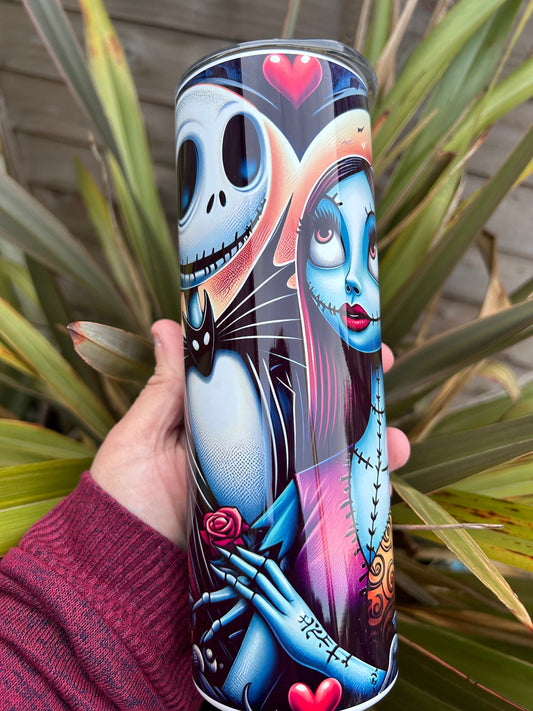 20oz Jack & Sally tumbler and straw