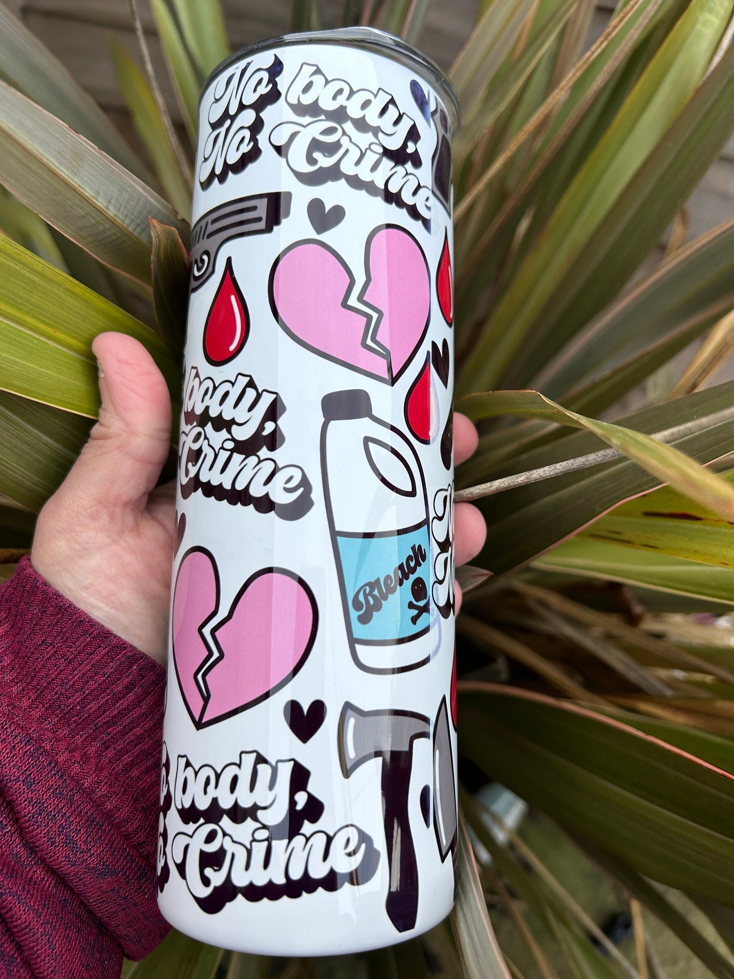 20oz No Body No Crimd tumbler and straw