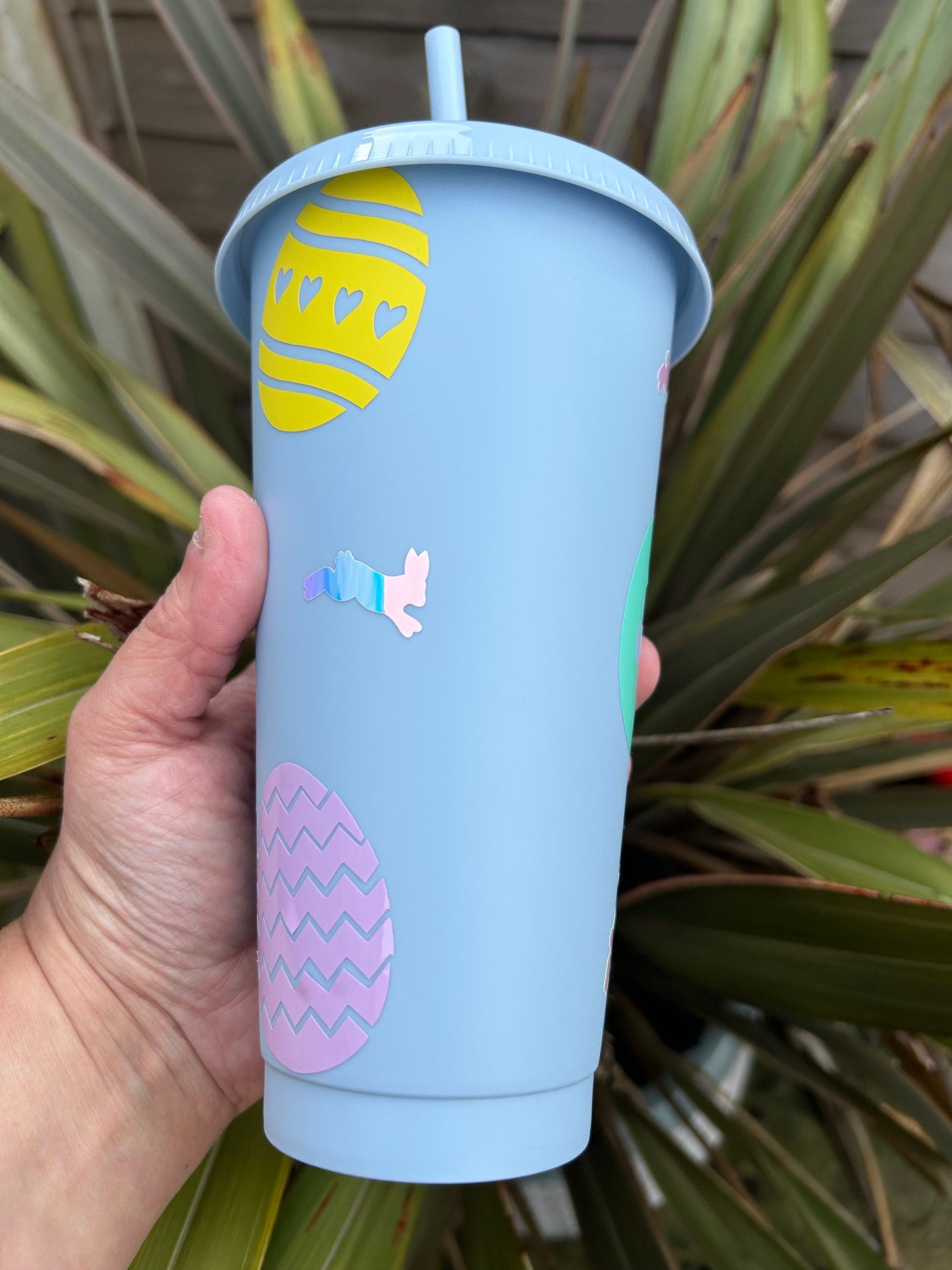 24oz personalised Easter rabbit  cold cup