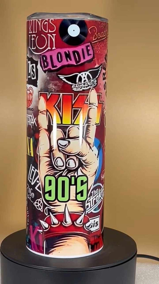 20oz Rock Bands tumbler and straw