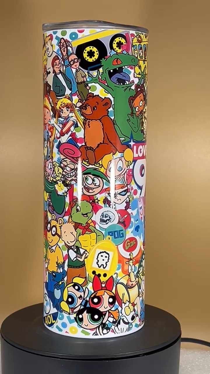 20oz 90s cartoon icon tumbler and straw
