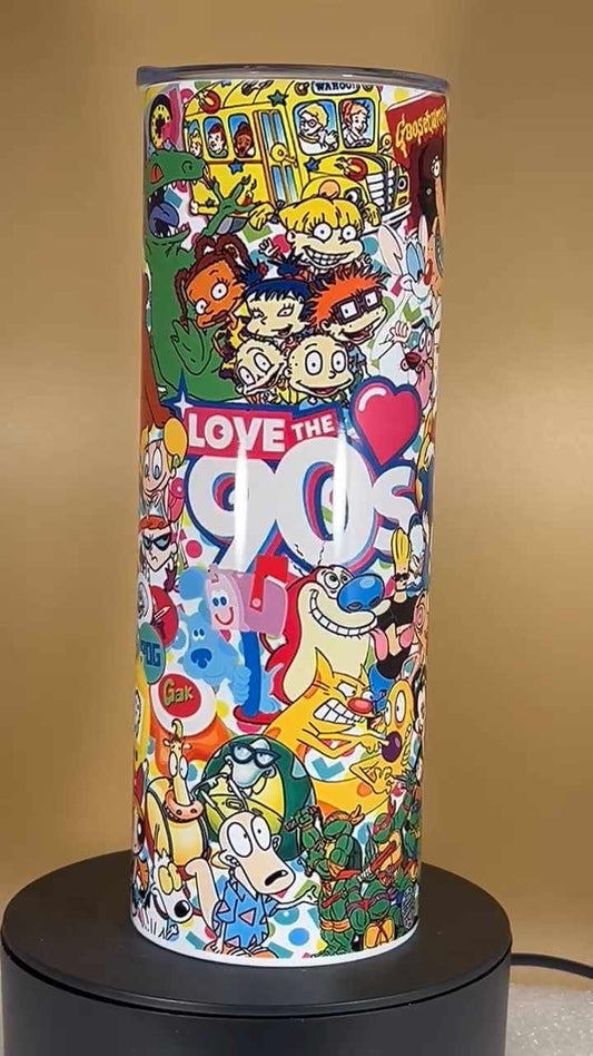 20oz 90s cartoon icon tumbler and straw
