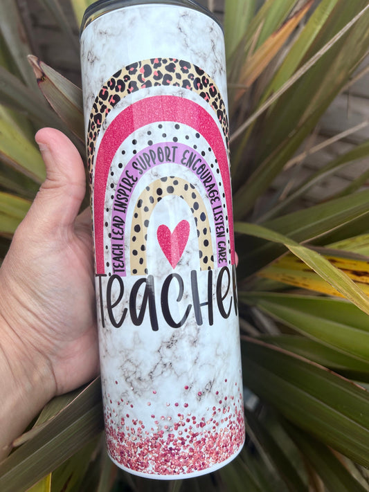 20oz Teacher tumbler and straw