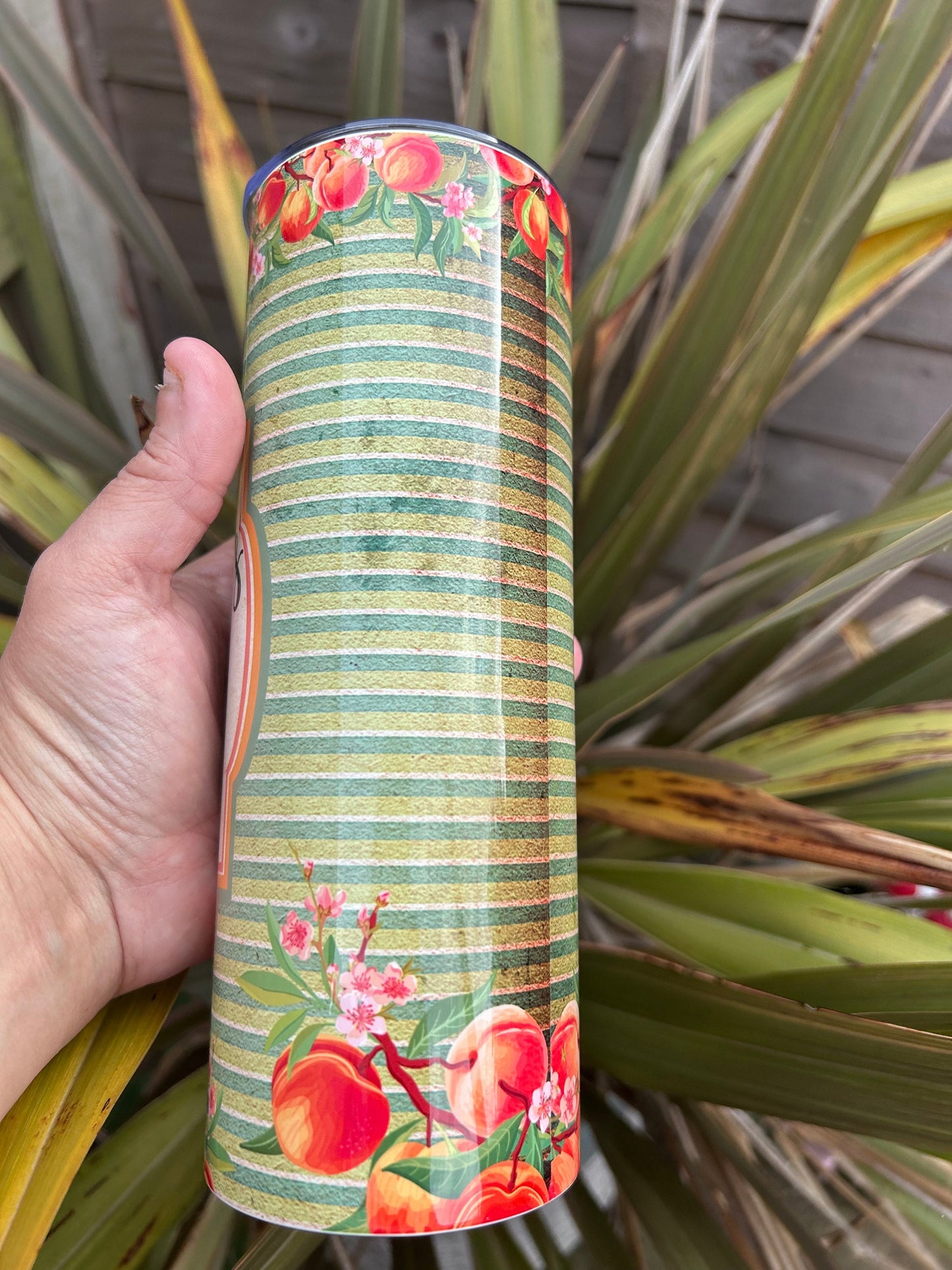 20oz peach snapps  tumbler and straw