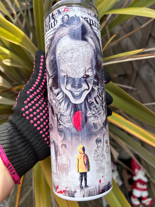 20oz Spooky Horror tumbler and straw