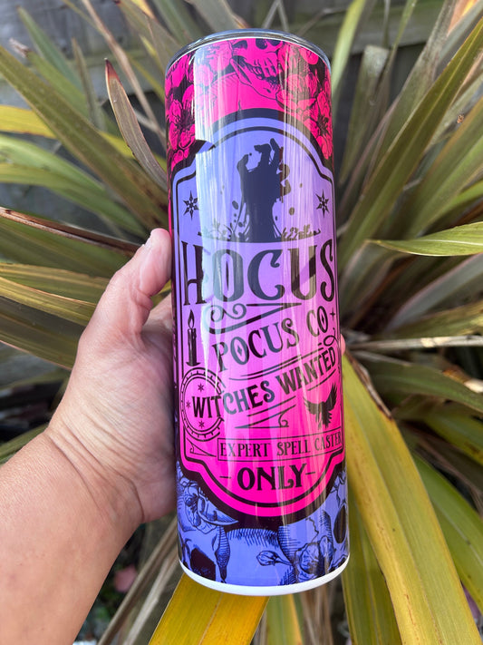 20oz Spooky hocus pocus skull design  tumbler and straw