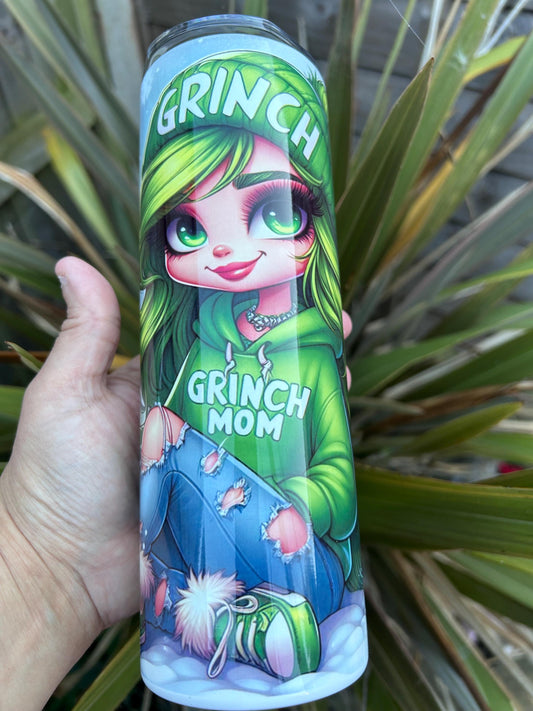 20oz Grinch christmas  tumbler and straw