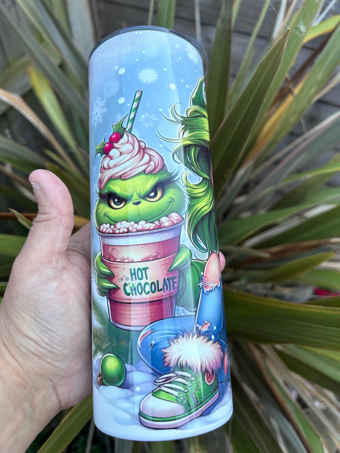 20oz Grinch christmas  tumbler and straw