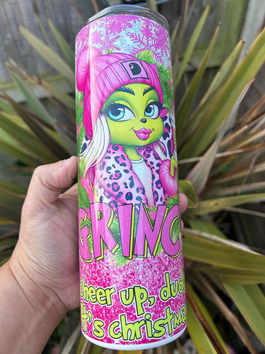 20oz Mrs Grinch tumbler and straw