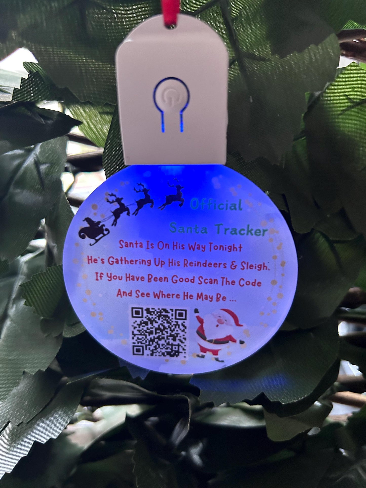 light up Santa tracker bauble