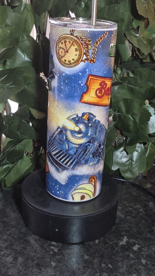 20oz All Aboard The Polar Extess tumbler and straw