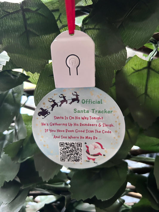 light up Santa tracker bauble