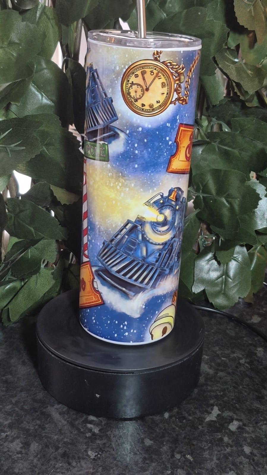 20oz All Aboard The Polar Extess tumbler and straw