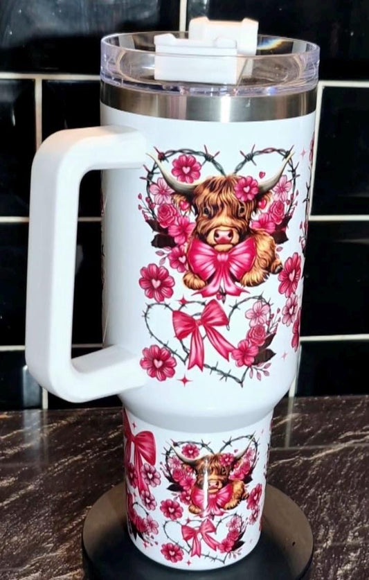 40oz Highland cow  Valentine Tumbler