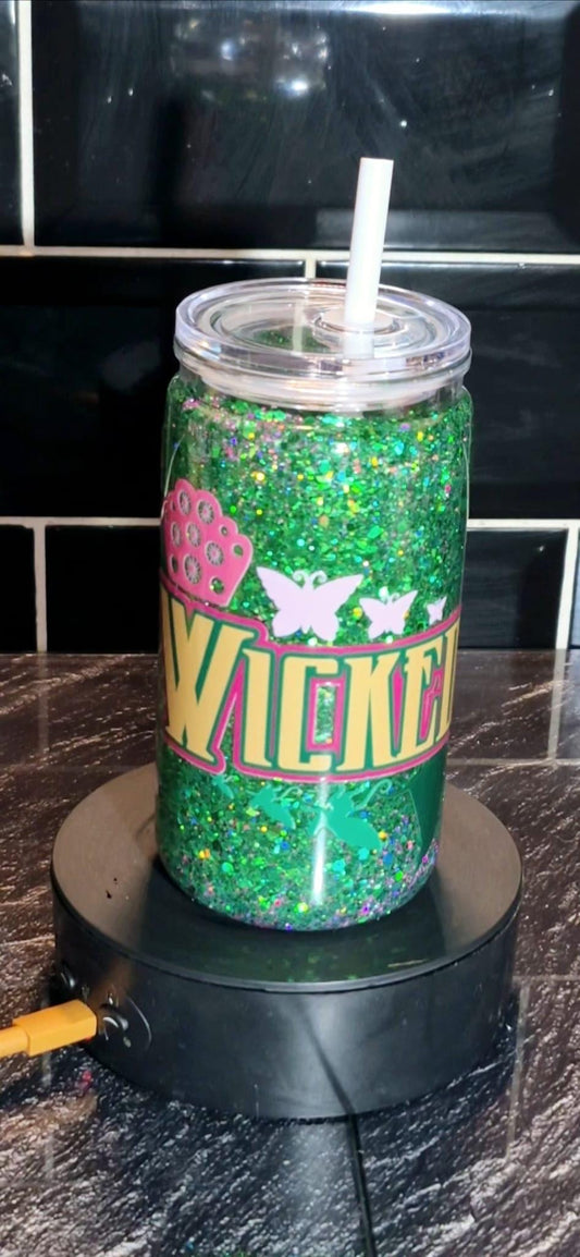 Green Acrylic Wicked No Globe Libby can and straw