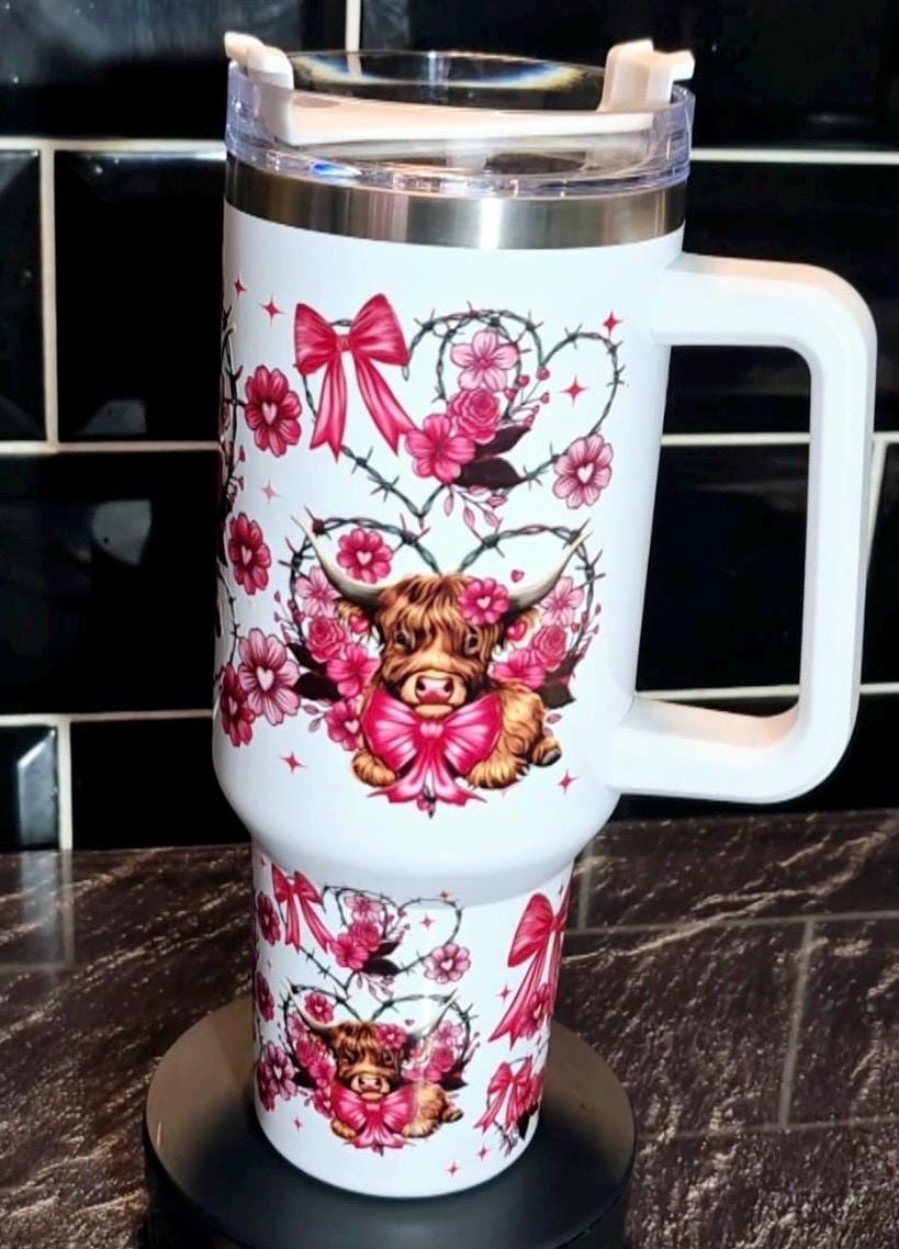 40oz Highland cow  Valentine Tumbler