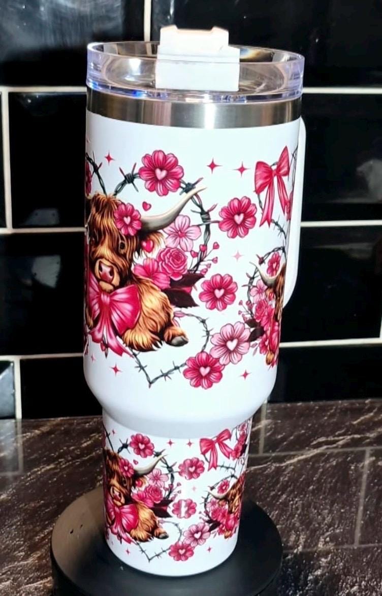 40oz Highland cow  Valentine Tumbler