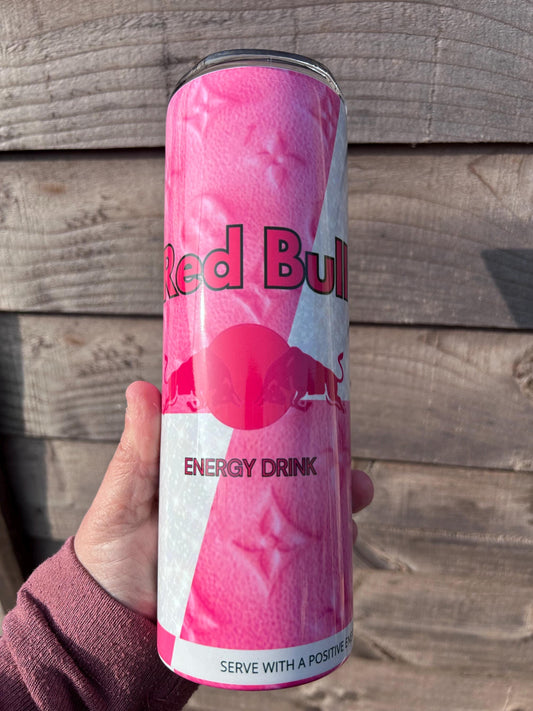 20oz Pink and white  Energy Drink tumbler and straw