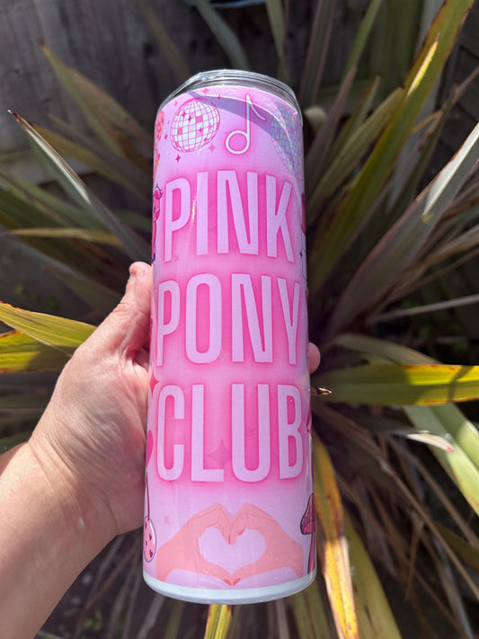 20oz Pink Pony Club tumbler and straw