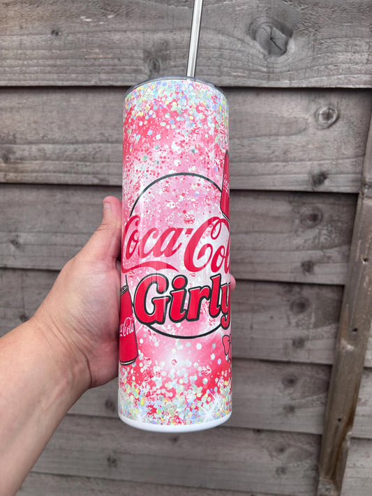 20oz fizzy drink tumbler and straw
